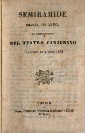 Semiramide : Dramma per musica