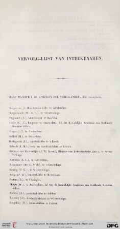 Vervolg-Lijst van Inteekenaren