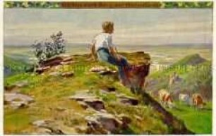 Hirtenjunge im Gebirge