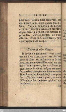 II. L´aveu le plus sincere