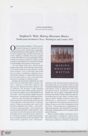 66: [Rezension von: Stephen E. Weil, Making museums matter]