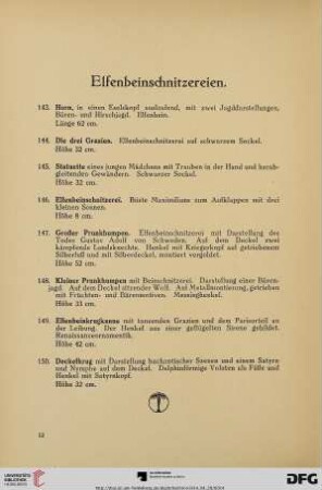 Elfenbeinschnitzereien (Nr. 143-150)