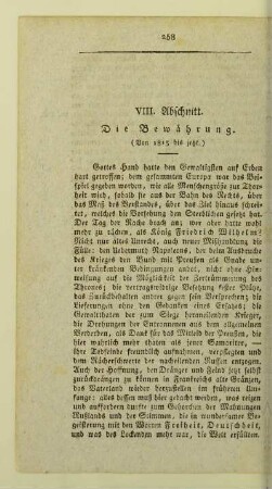 VIII. Abschnitt. Die Bewaehrung