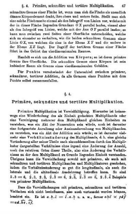 §. 4. Primäre, sekundäre und tertiäre Multiplikation.
