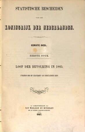 Statistische Bescheiden voor het Koningrijk der Nederlanden : Uitgegeven door het Departement van Binnenlandsche Zaken, 1/3