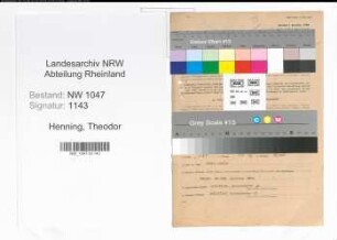 Entnazifizierung Theodor Henning , geb. 16.09.1903 (Beamter)