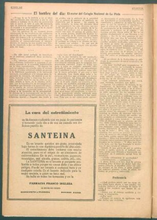 El hombre del día : El rector del Colegio Nacional de La Plata
