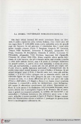 I. La storia universale romano-fiorentina