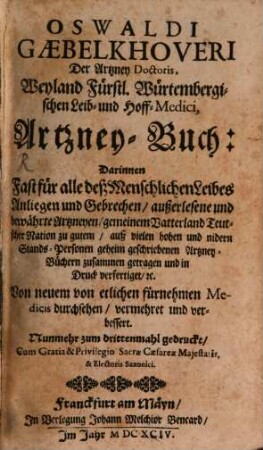 Artzneybuch
