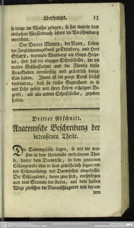 Dritter Abschnitt. Anatomische Beschreibung der betroffenen Theile