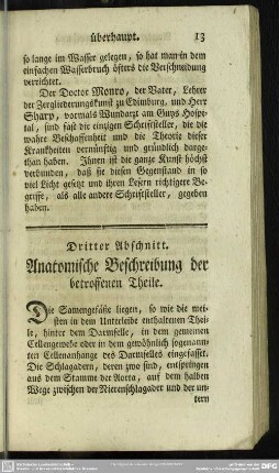 Dritter Abschnitt. Anatomische Beschreibung der betroffenen Theile