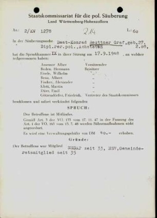 Reuttner-Graf, Beat Konrad