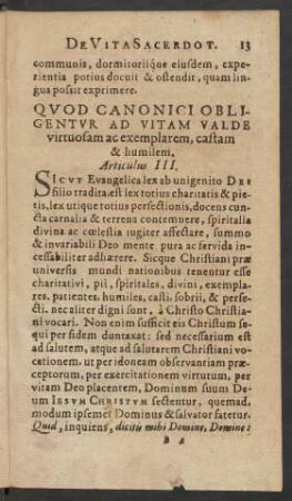 Quod Canonici Obligentur Ad Vitam Valde virtuosam ac exemplarem, ...