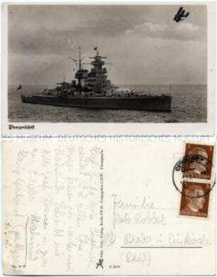 Ansicht eines Panzerschiffes
