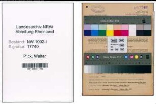 Entnazifizierung Walter Pick, geb. 10.04.1910 (Kaufm.Angest.)