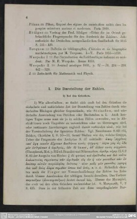 I. Die Darstellung der Zahlen