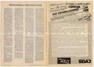 Informationsblatt der SDAJ Südbayern gegen die Republikaner