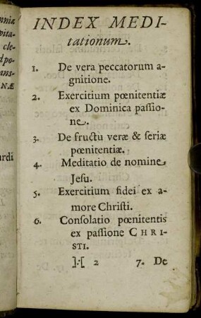 Index Meditationum.