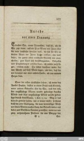 Anrede vor einer Trauung.