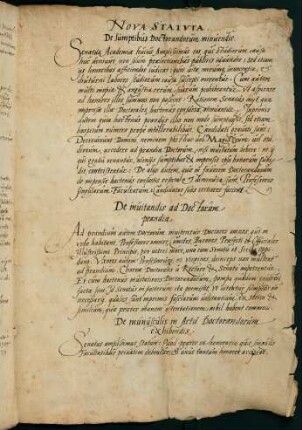 De Sumptibus Doctorandum minuendis.