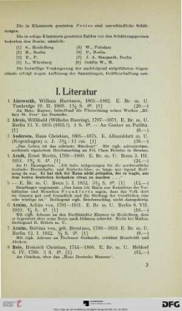 I. Literatur (Nr. 1-187)
