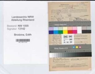 Entnazifizierung Edith Brodzina, geb. 20.08.1902 (Sekretaerin)