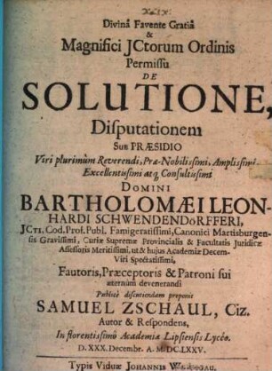 De solutione, disp.