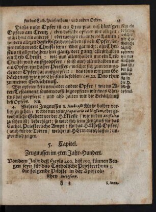 5. Capitel. Zeugnussen im 5. Jahr-Hundert.