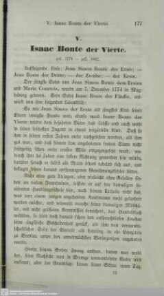 V. Isaac Bonte der Vierte. geb. 1774 - gest. 1842