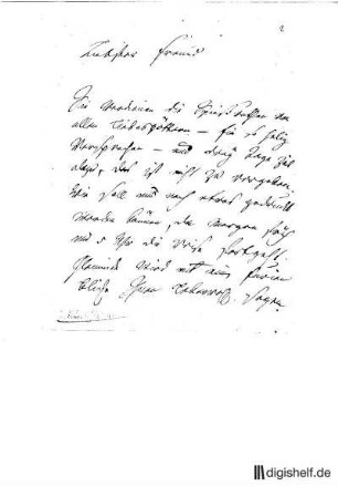 2: Brief von Matthias Leberecht Caspar Gleim an Unbekannt