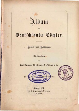 Album für Deutschlands Töchter : Lieder und Romanzen