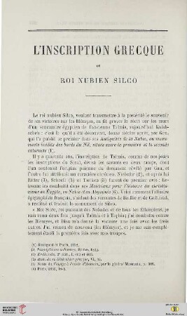 N.S. 10.1864: L' inscription grecque du roi nubien Silco