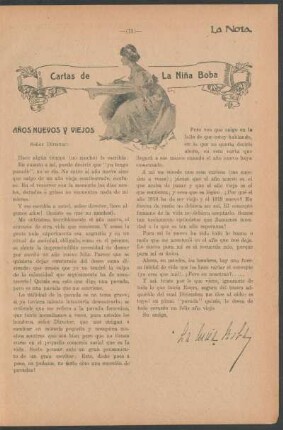 Cartas de La Niña Boba : Años nuevos y viejos