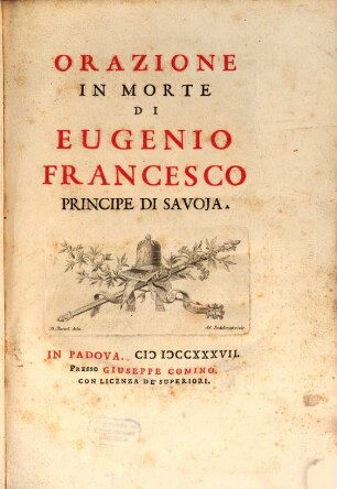 Orazione in morte di Eugenio Francisco Principe di Savoia