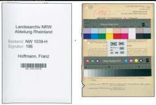 Entnazifizierung Franz Hoffmann , geb. 20.11.1902 (Polizist)