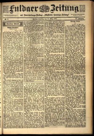 Zweite Ausgabe vom Samstag, den 17. März 1900.