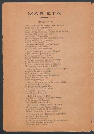 Marieta : (Tango criollo)