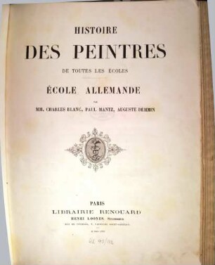Histoire des peintres de toutes les écoles, [10]. École allemande