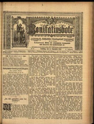 Erste Ausgabe vom Sonntag, den 11. September 1910.