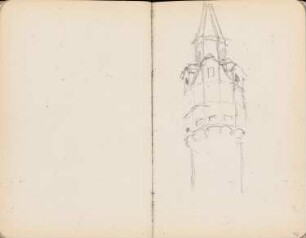 Münzerturm, Hall: Perspektivische Ansicht (aus: Skizzenalbum 5)