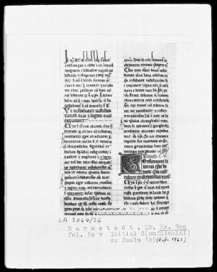 Psalmi cum commentariis Patris Alberti — Initiale C (onfitemini), Folio 50verso