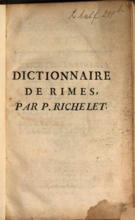 Dictionnaire de rimes