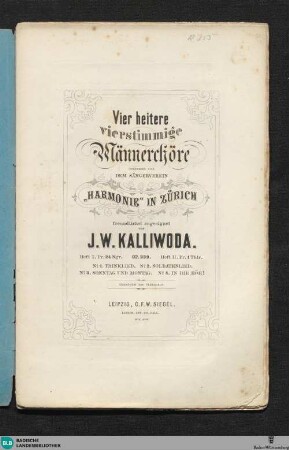2: Vier heitere vierstimmige Männerchöre : Op. 239