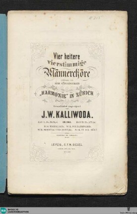 2: Vier heitere vierstimmige Männerchöre : Op. 239