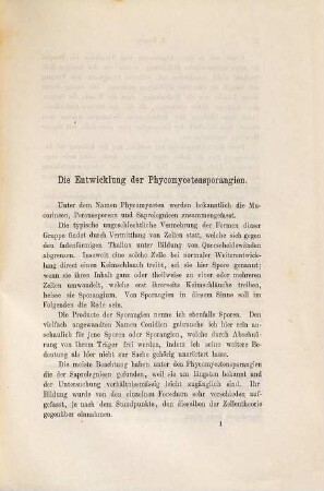 Die Entwicklung der Phycomycetensporangien : Inaugural-Dissertation