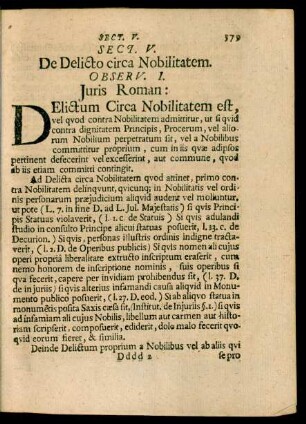 Sect. V. De Delicto circa Nobilitatem