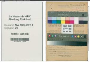 Entnazifizierung Wilhelm Ridder , geb. 06.04.1902 (Automeister)