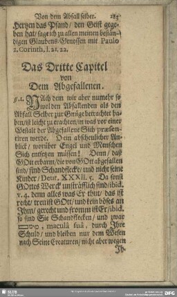 Das Dritte Capitel von Dem Abgefallenen