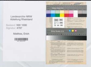 Entnazifizierung Erich Matthes, geb. 19.07.1906 (Regierungsbaurat)