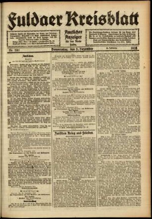 Ausgabe vom Donnerstag, den 05. Dezember 1918.